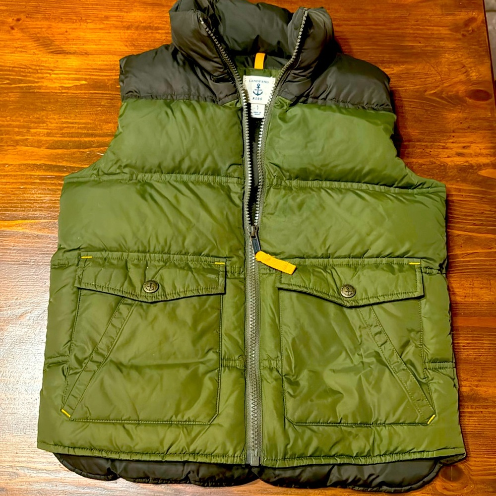 Lands End Olive Youth vest